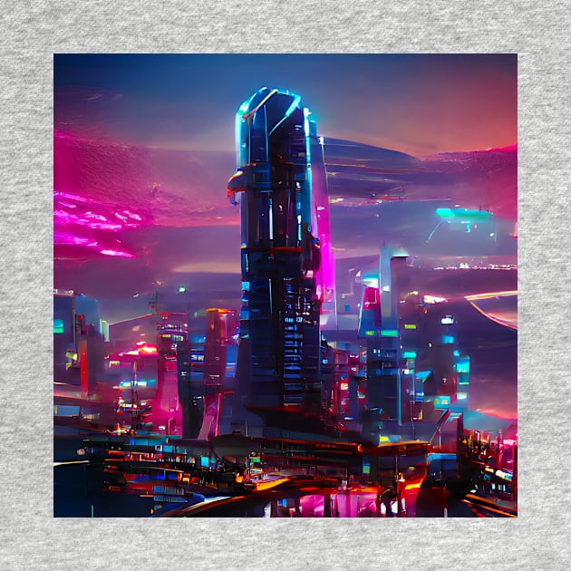 Cyberpunk Aesthetic Skyscraper by Mihadom